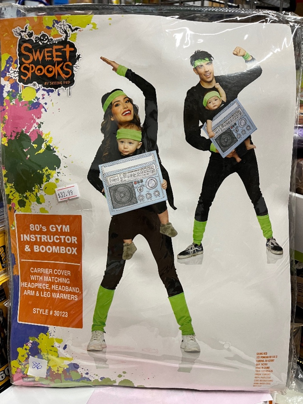80s Gym Instructor and Boombox Parent and Baby Costume